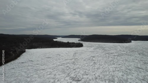 winter landscape with frozen river