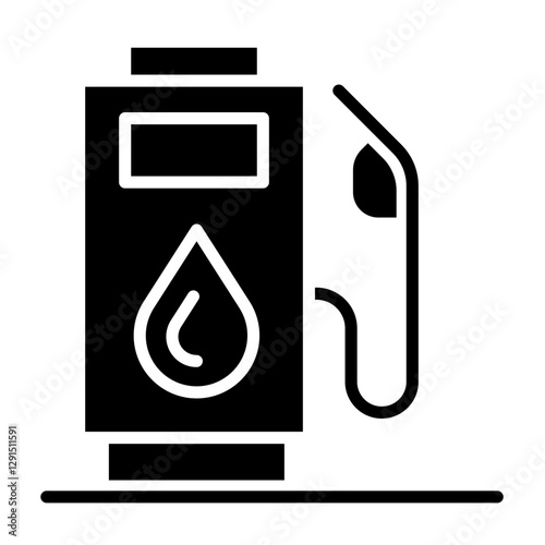 Gas station icon in glyph style
