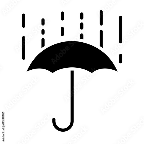 Rain icon in glyph style