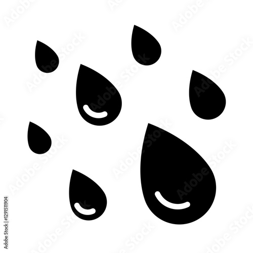 Rain icon in glyph style