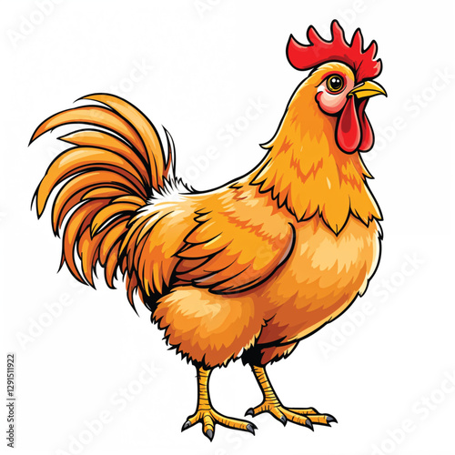 rooster isolated on white background