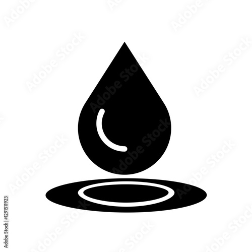 Rain icon in glyph style