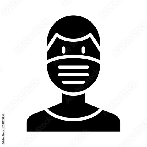 face mask icon in glyph style