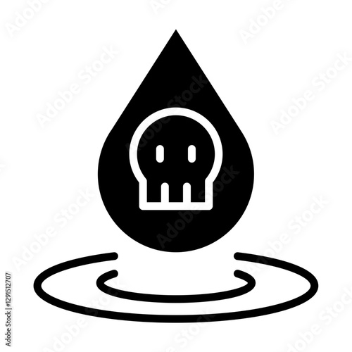 Water pollution icon in glyph style