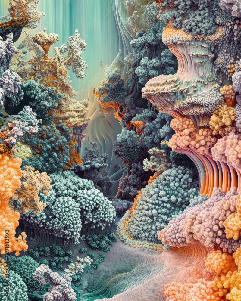 Fototapeta premium Generative AI creating a surreal dreamscape with intricate, never-before-seen details and colors