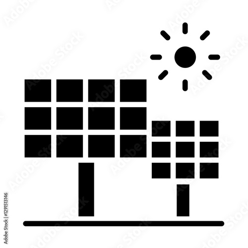 Solar cell icon in glyph style