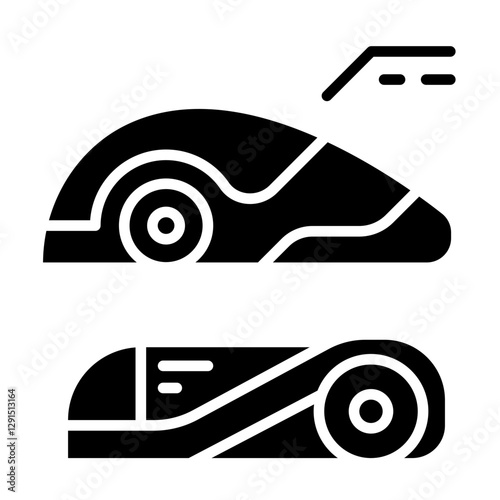 Smart car icon in glyph style