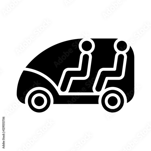 Smart car icon in glyph style