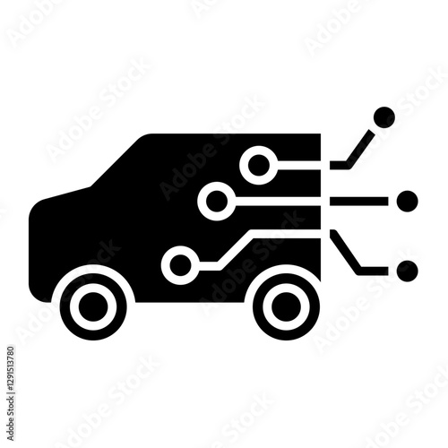 Smart car icon in glyph style
