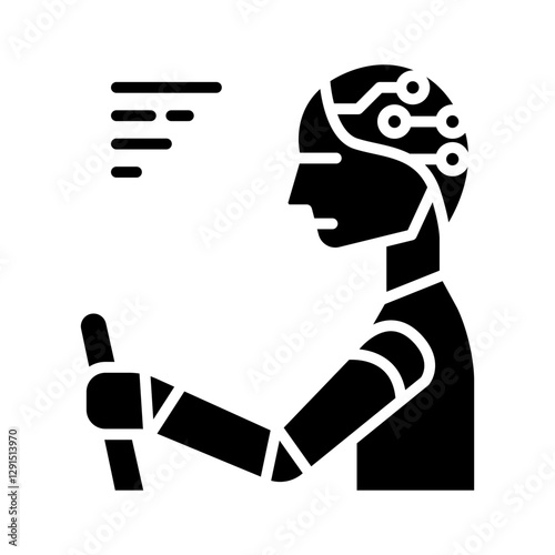 Smart car icon in glyph style