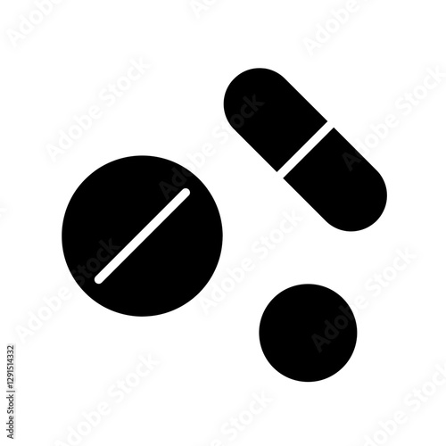 Pill icon in glyph style