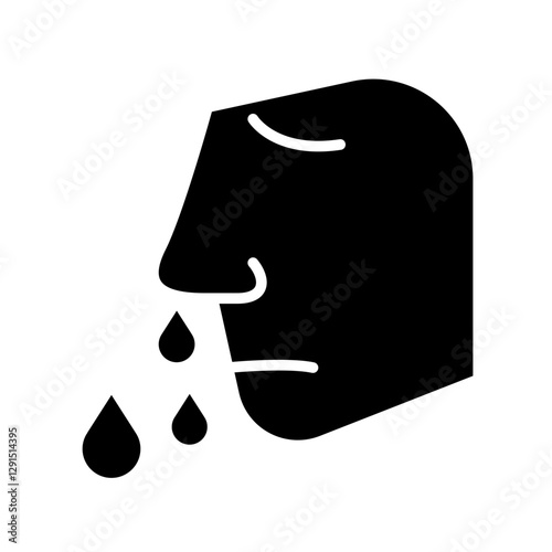 Runny nose icon in glyph style