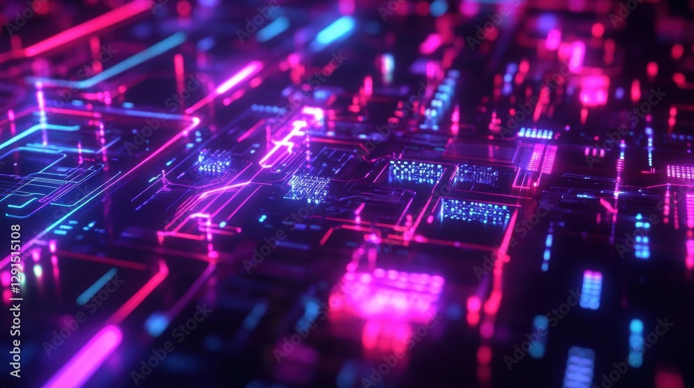 High-tech holographic digital pattern, futuristic neon circuits, High-tech holographic digital pattern, futuristic neon circuits,
