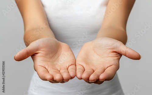 Woman's open hands offering or receiving.