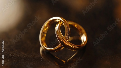 Elegant Intertwined Gold Wedding Rings Symbolizing Love and Unity