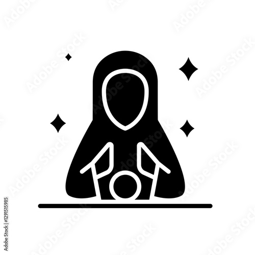 Magician icon in glyph style