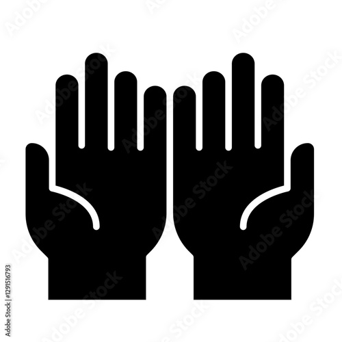 Pray icon in glyph style