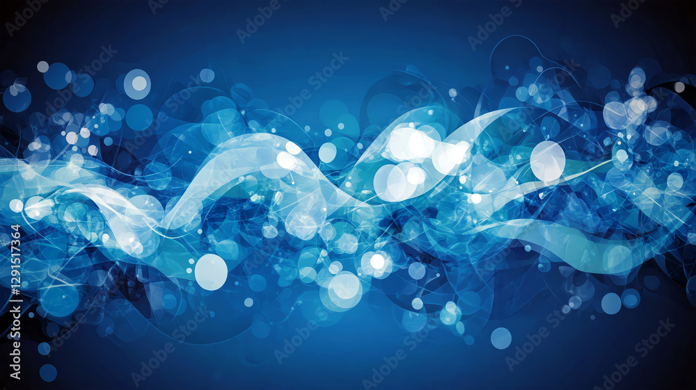 Obraz premium Blue Abstract Light Wave Background, Full of Dynamism and Vitality