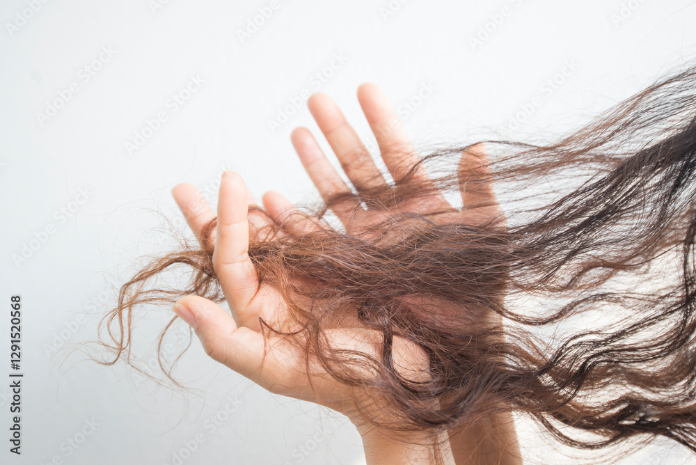 Women with dry and damaged hair problems Women with dry and damaged hair problems