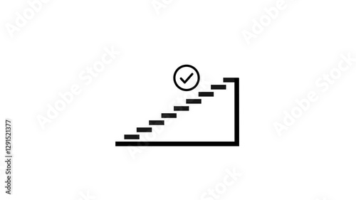 steps icon animation video on white background. stairs icon