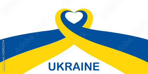 Ukraine flag on a white background. Vector illustration.