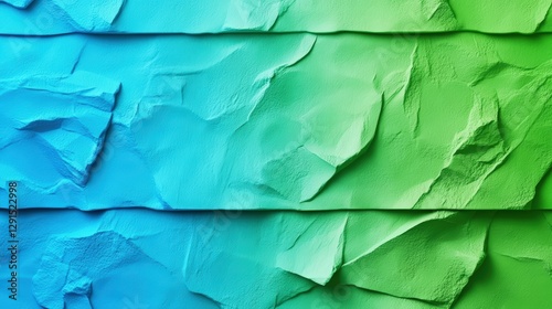 Wallpaper Mural Peeling green and blue paint on a textured wall revealing layers of color and weathered surface details Torontodigital.ca