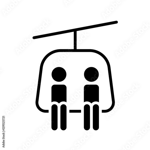 Ski lift icon in glyph style