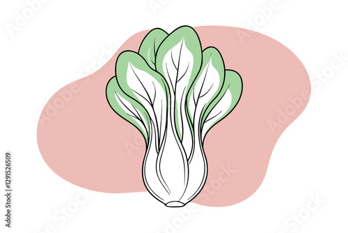 Bok Choy Line Drawing Art