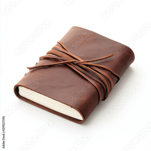 handmade leather bound journal with fine texture and rustic design, perfect for writing or sketching. Its unique appearance adds charm and character to any collection