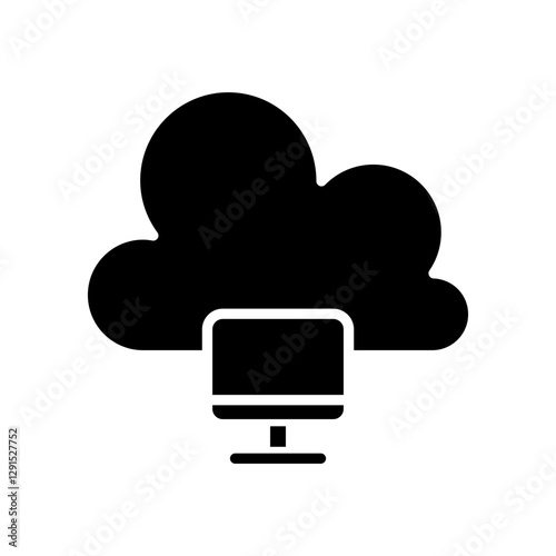Cloud computing icon in glyph style