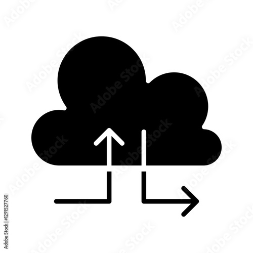 Cloud computing icon in glyph style