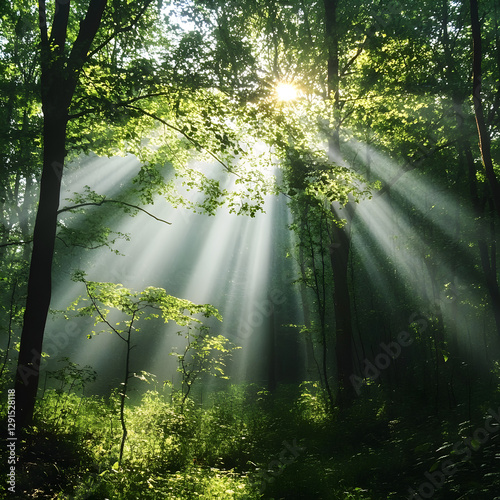 Sunbeams Forest: Nature Photography