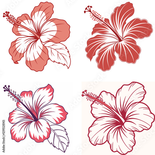 A bold hibiscus with five large petals 