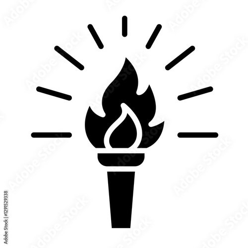 Fire torch icon in glyph style