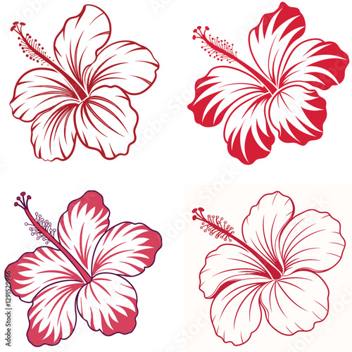 A bold hibiscus with five large petals 