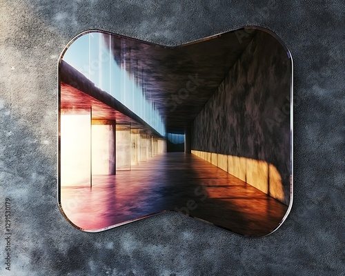 Distortion Vertical Mirror Photo Effect Mockup.