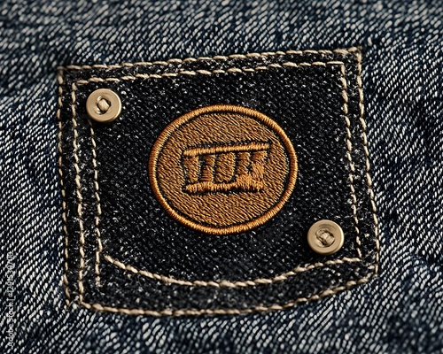 Retro Stitching Embroidery Logo Mockup.