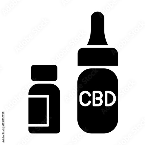 CBD oil icon in glyph style