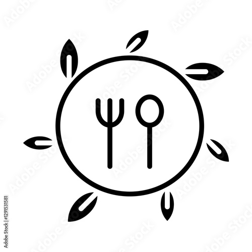 Organic food icon in glyph style