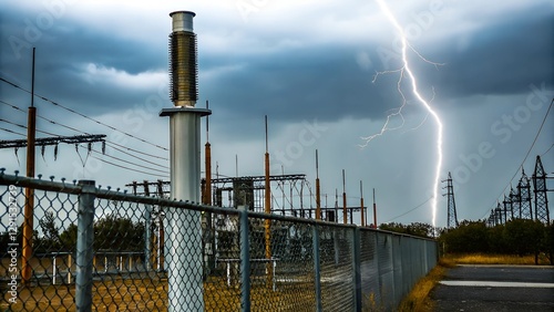 Lightning Strike Near Electrical Substation