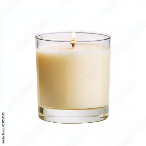 luxury handmade candle with decorative wax, glowing softly in glass holder, creating warm and inviting atmosphere. Perfect for relaxation and ambiance