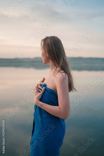 Young Woman in Towel by a T...