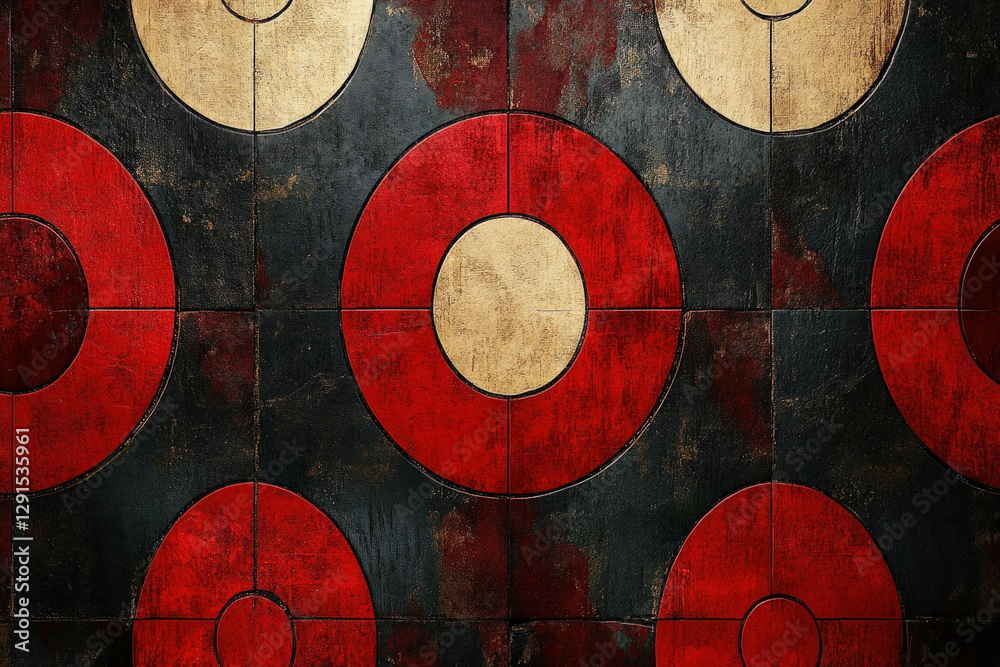 Naklejka premium Red Circle Pattern Background