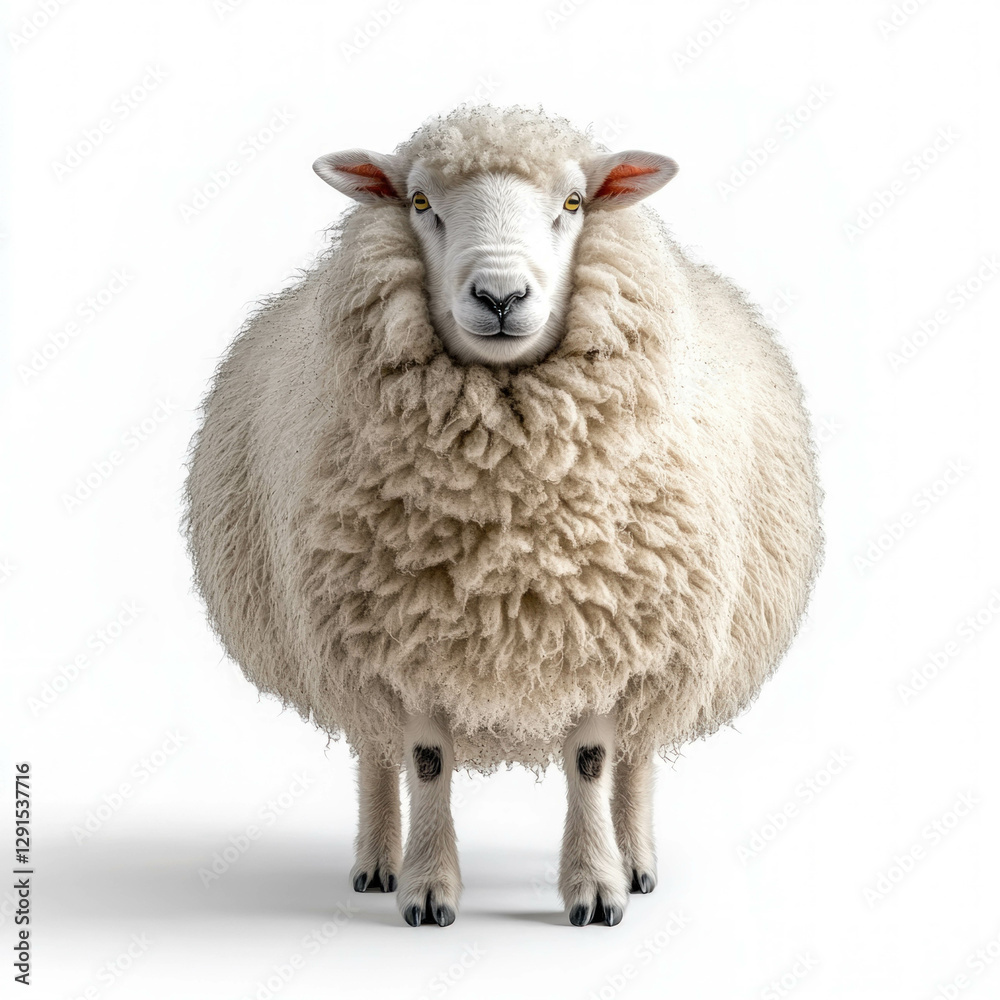 Obraz premium White Sheep Isolated