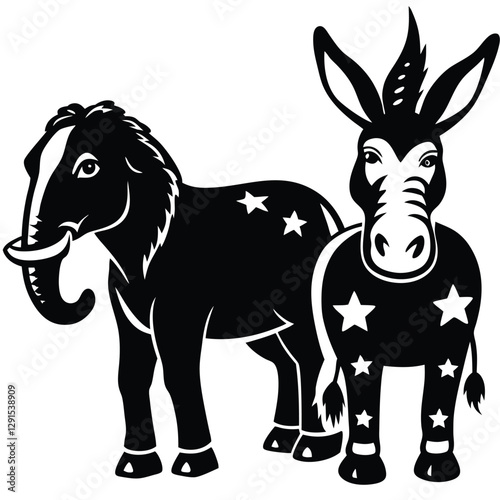 black and white donkey