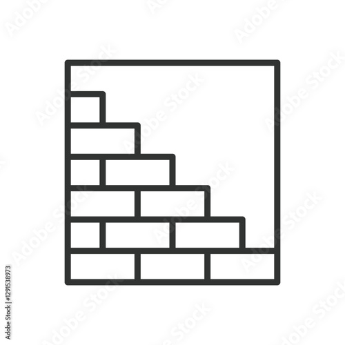 Brickwork, icon in line design. Brickwork, masonry, construction, brick, wall, building, bricks on white background vector. Brickwork editable stroke icon