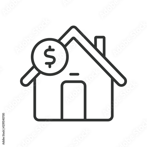 Construction cost, icon in line design. Building expenses, project budget, materials, labor costs, financial planning on white background vector. Construction cost editable stroke icon.