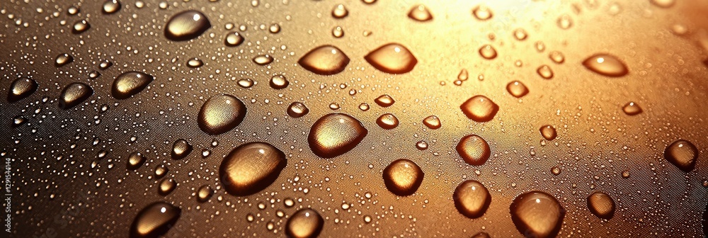 Golden Water Droplets on a Textured Surface Golden Water Droplets on a Textured Surface
