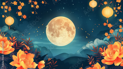 a background for a poster for Mid-Autumn Festival