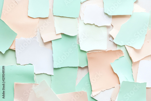 Wallpaper Mural Abstract torn paper collage with pastel colors in textured artistic background design Torontodigital.ca